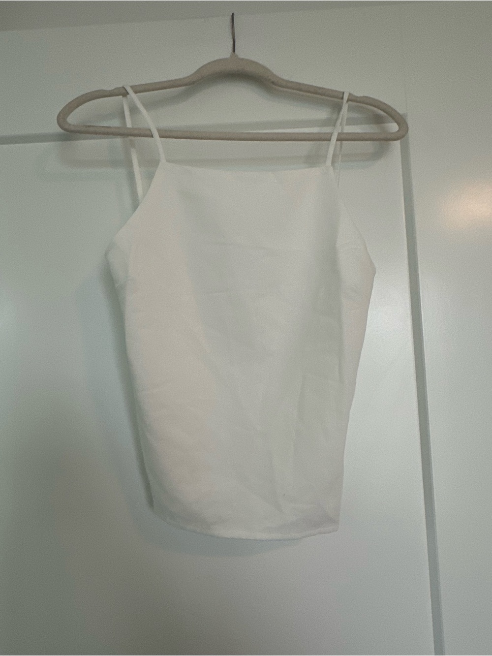 Princess Polly White Square Neck Spaghetti Strap Tank